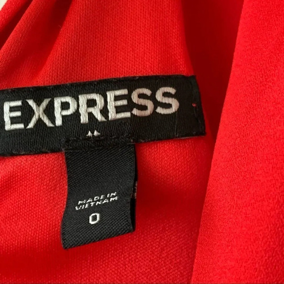 Express Red Grecian Neck Dress Party Size 0 Flirty Fun Holiday - Picture 6 of 8